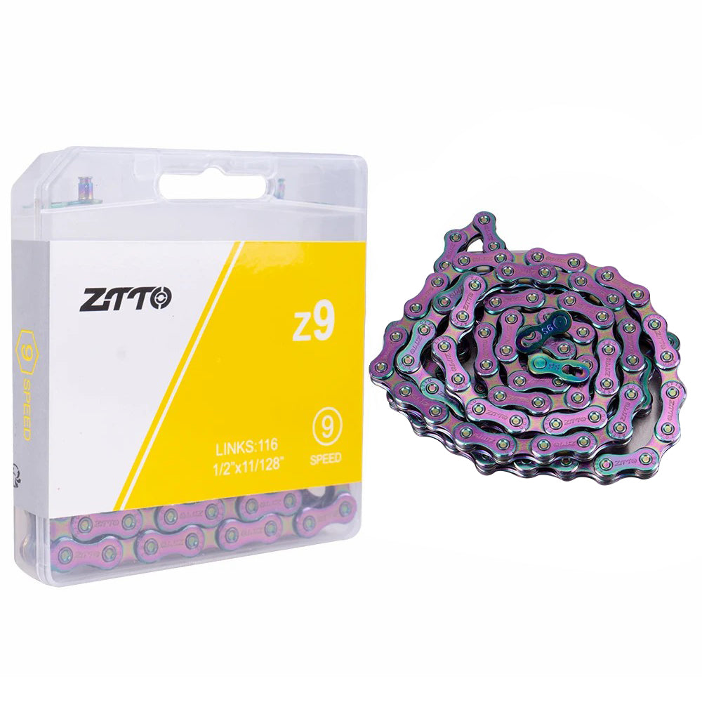 ZTTO Z09 Mountain Road Bike Chain 9-Speed 116 Links Carbon Steel Bicycle Chain ZTTO Z09 Mountain Road Bike Chain 9-Speed 116 Links Carbon Steel Bicycle Chain
